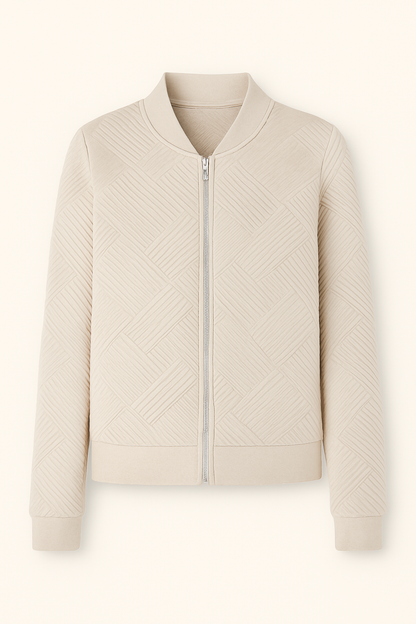 Gilet femme | Fermeture éclair et tricot structuré