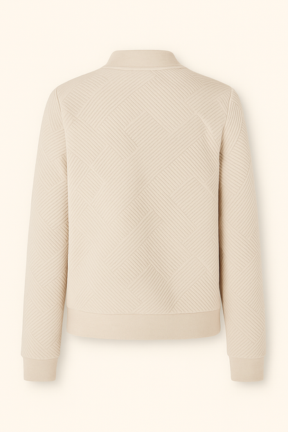 Gilet femme | Fermeture éclair et tricot structuré