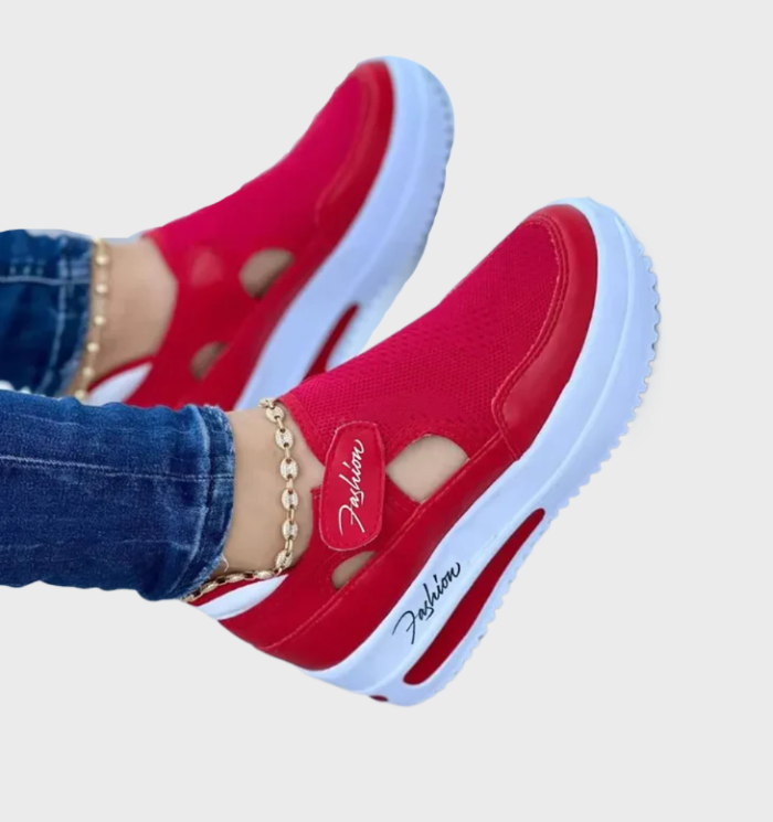 Baskets femmes respirantes - semelle épaisse - Velcro-Chaussures-PARIS FEMME