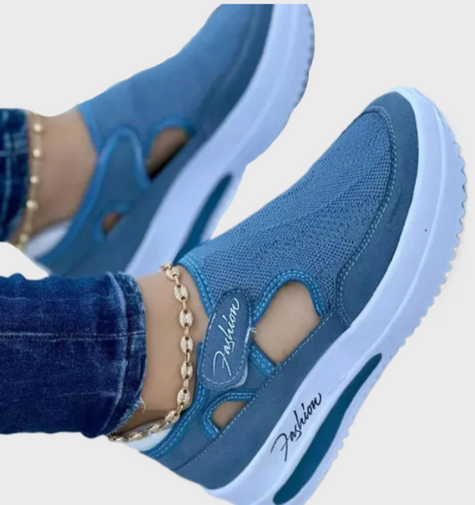 Baskets femmes respirantes - semelle épaisse - Velcro-Chaussures-PARIS FEMME