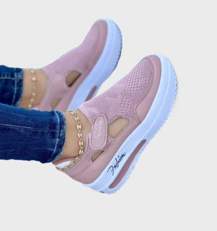 Baskets femmes respirantes - semelle épaisse - Velcro-Chaussures-PARIS FEMME