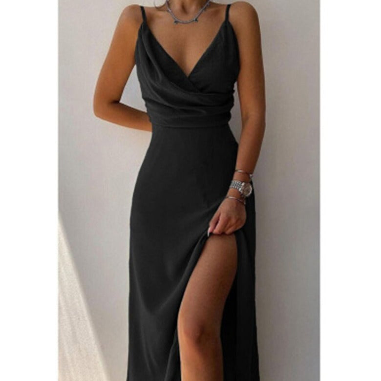 Yasmine - Robe de soirée satinée - Longue - Élégante - Chic