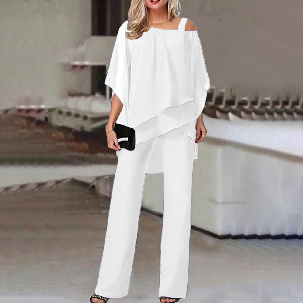 Ensemble Femme | Blouse Fluide, Pantalon Large | Élégant, Coupe Ample