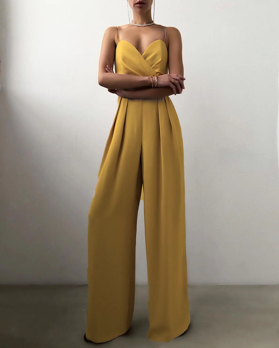 Combinaison Femme | Jambe Large, Bretelles Fines | Élégante pour Soirée