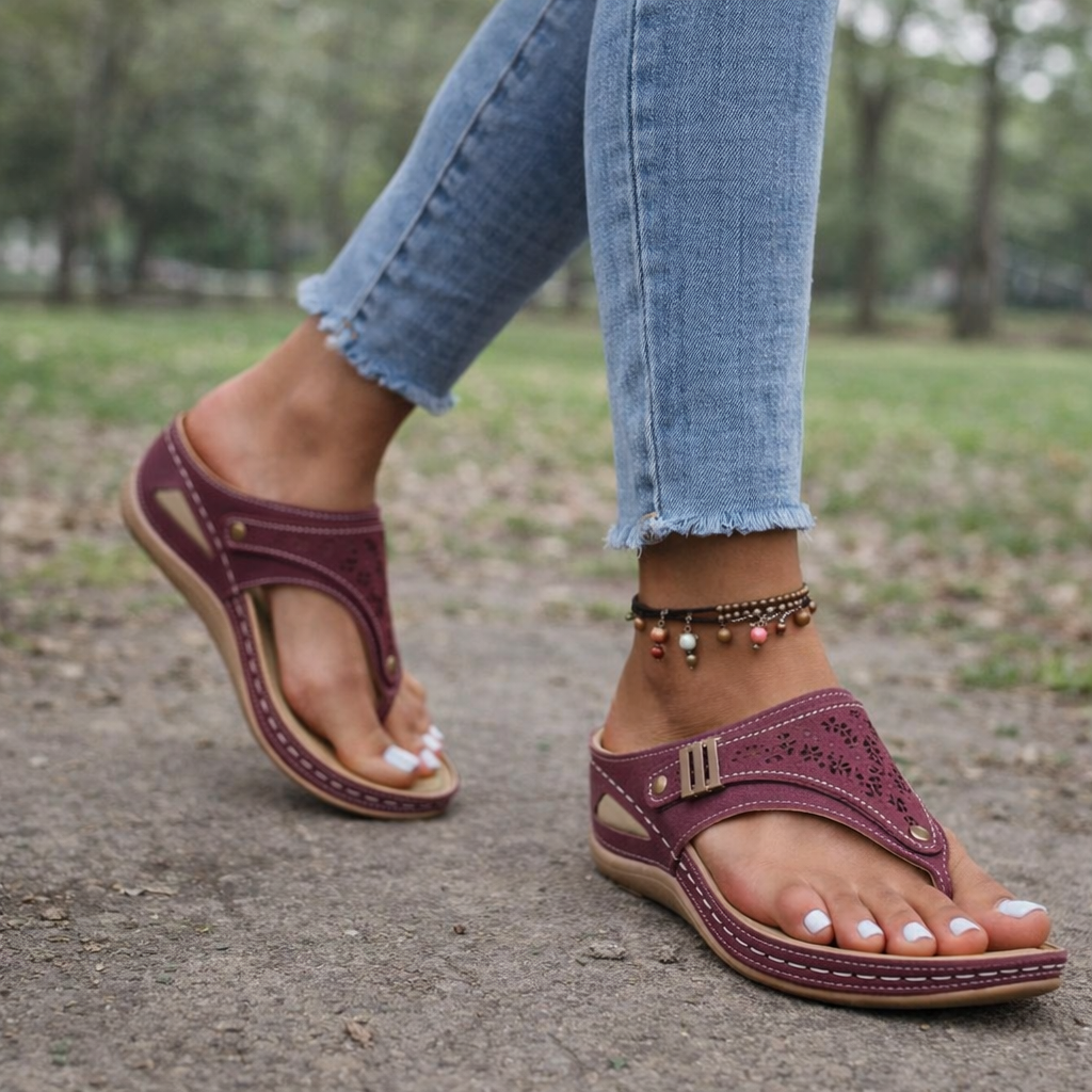 Sandales Orthopédiques Compensées Femme | Support Ergonomique, Design Élégant