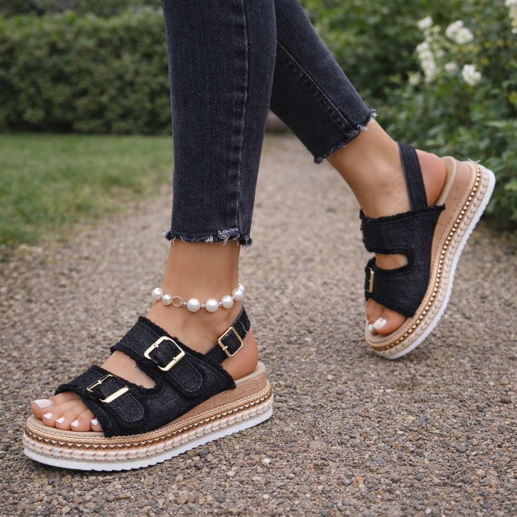 Sneakers Jean Plateforme | Compensé Casual, Confortable, Élégant