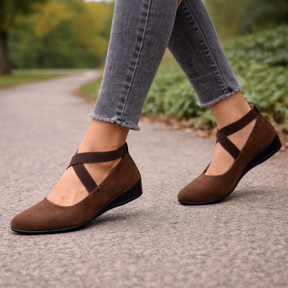 Ballerines Compensées Femme | Soutien Orthopédique, Bout Pointu, Bride Cheville