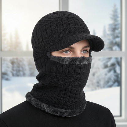 Bonnet hiver avec protection visage unisexe extensible couvrant tête et cou