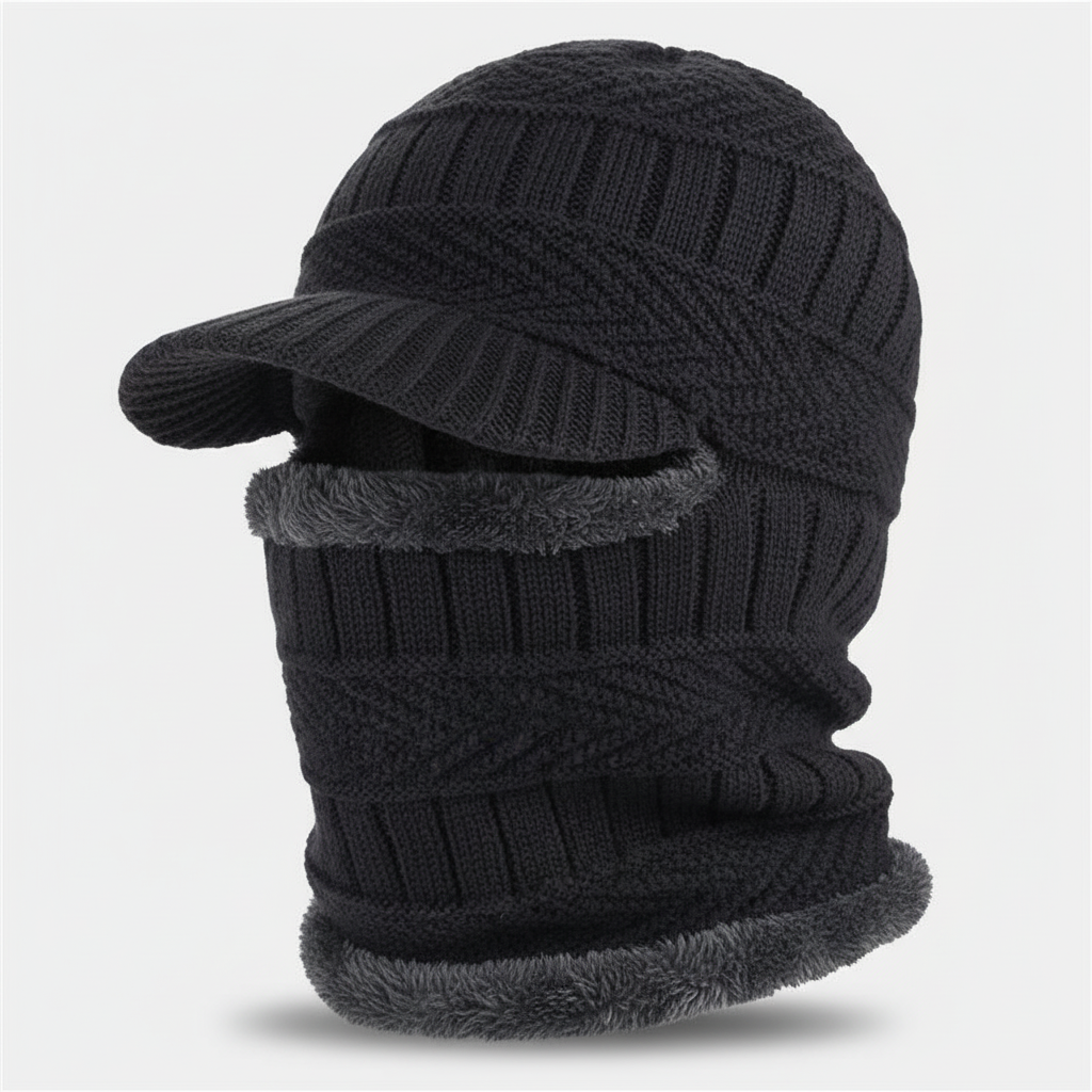 Bonnet hiver avec protection visage unisexe extensible couvrant tête et cou