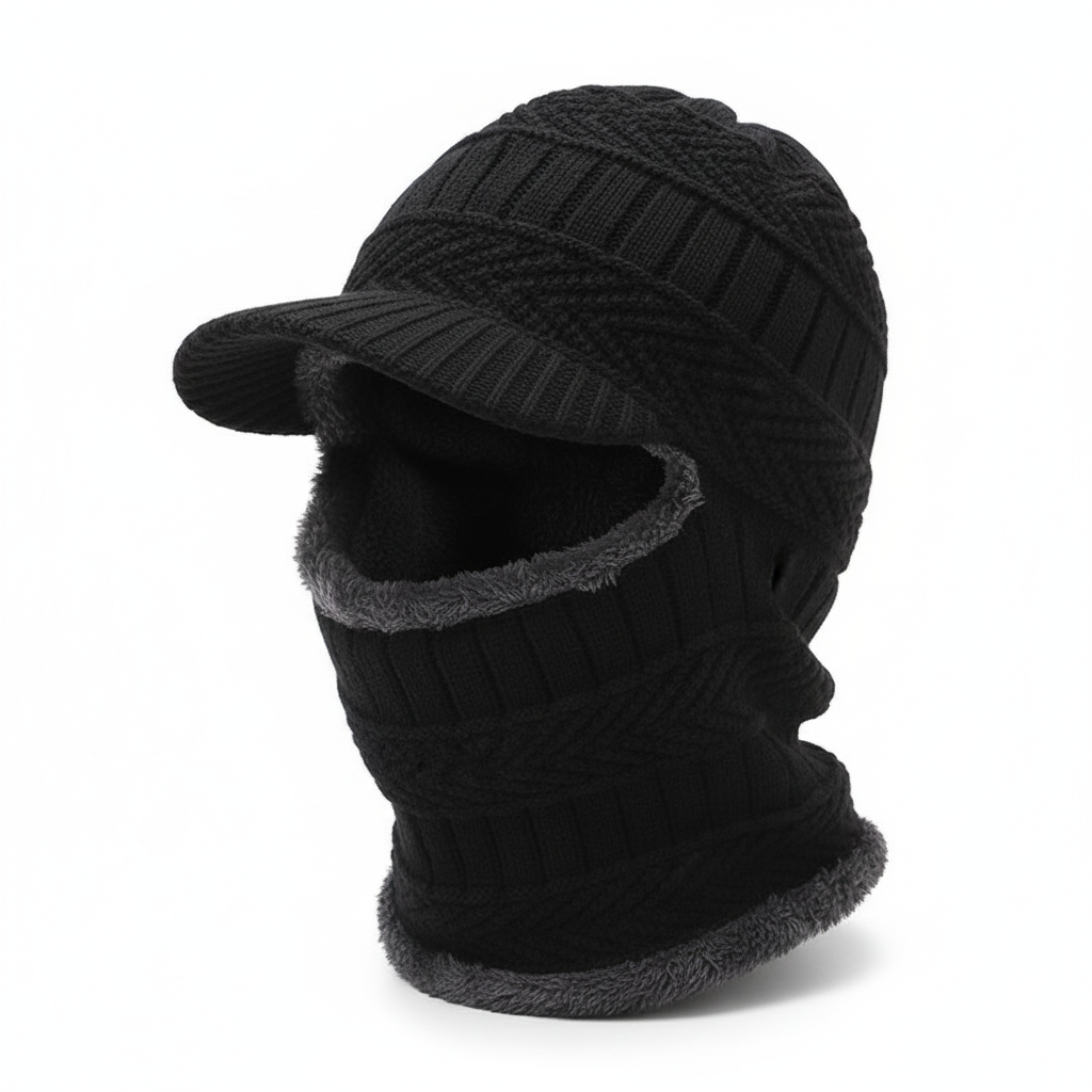 Bonnet hiver avec protection visage unisexe extensible couvrant tête et cou