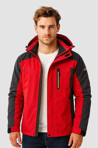 Veste hiver homme imperméable doublure polaire avec capuche réglable