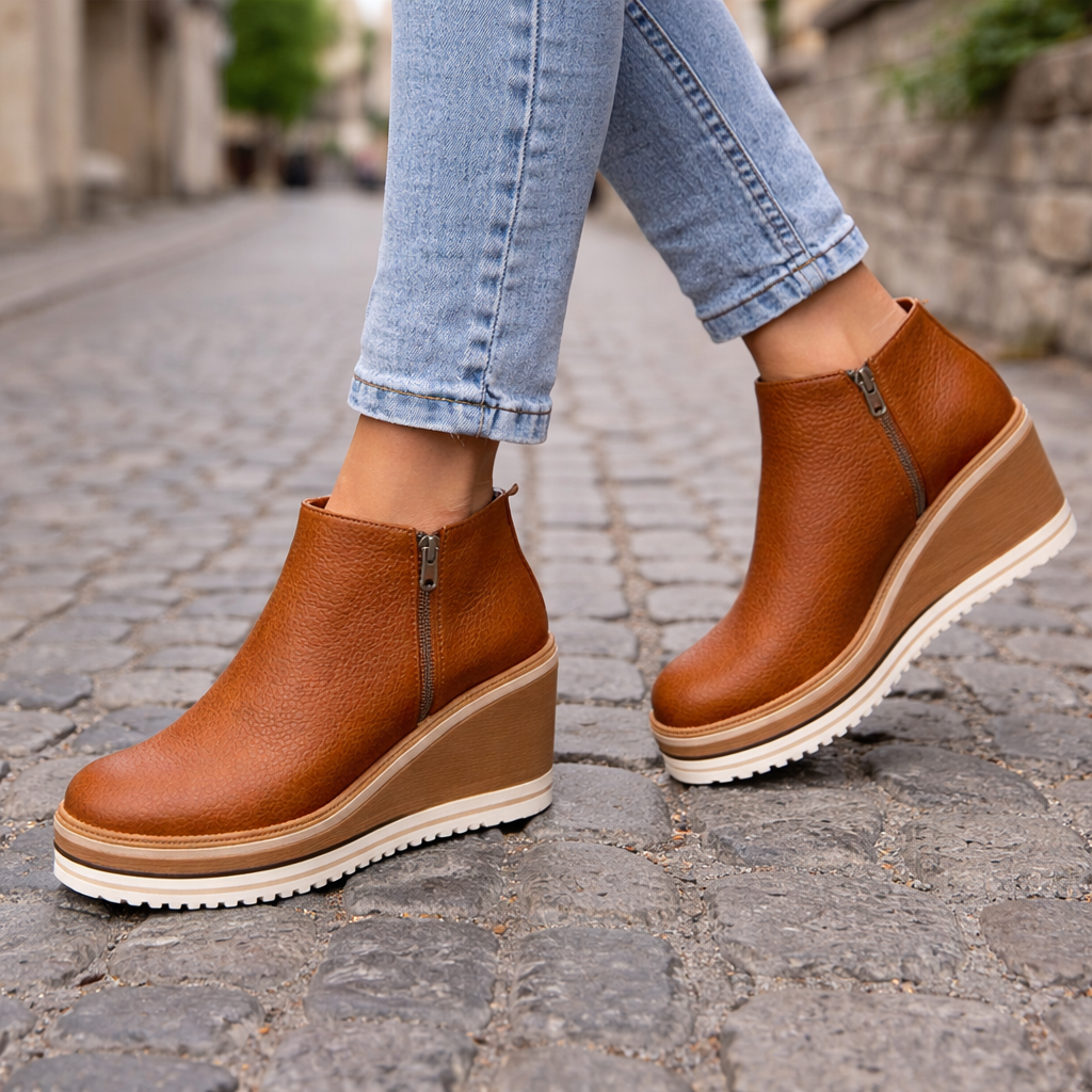 Bottines à Plateforme Compensée pour Femmes | Confort et Soutien Toute la Journée