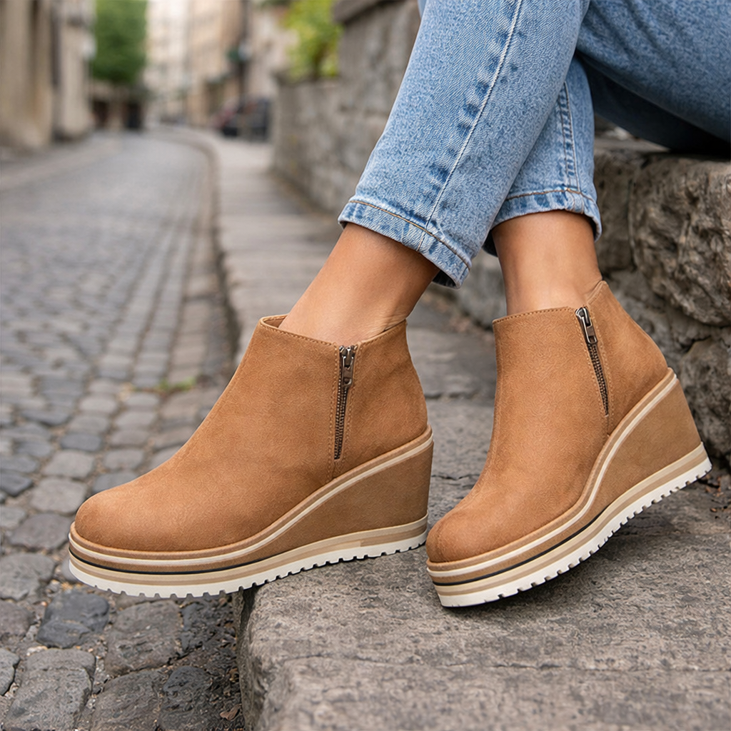 Bottines à Plateforme Compensée pour Femmes | Confort et Soutien Toute la Journée