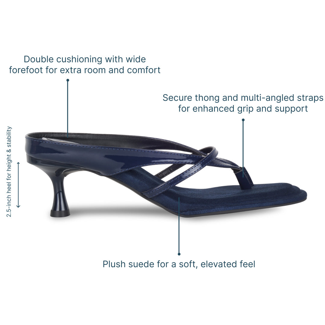 Talons Bleus Femme | Lanières Multi-Angles, Coussin Renforcé