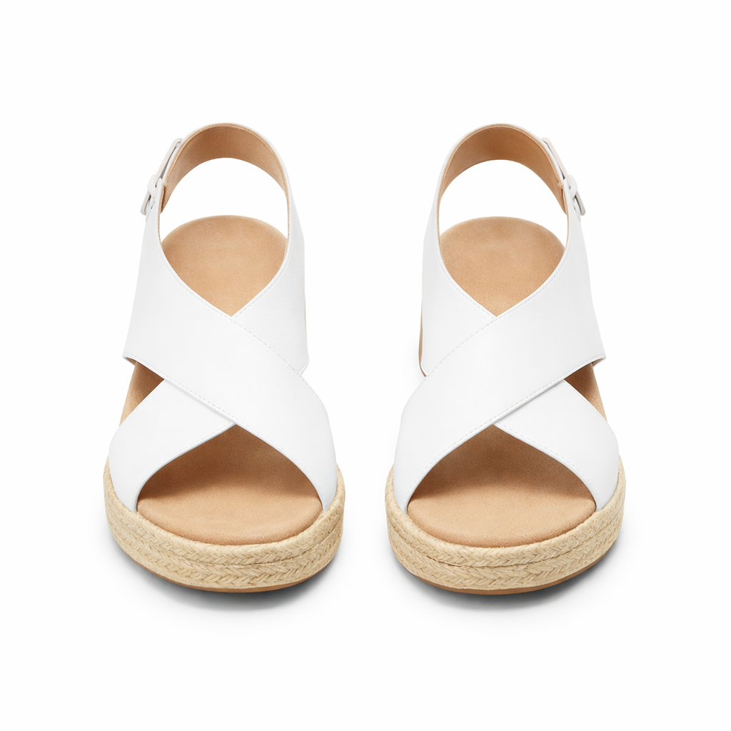 Sandales Compensées Espadrilles Femme | Lanières Croisées | Bride Arrière