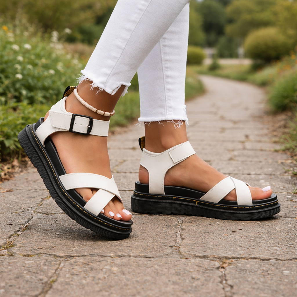Sandales plateforme pour femmes | Bride cheville réglable, semelle confortable