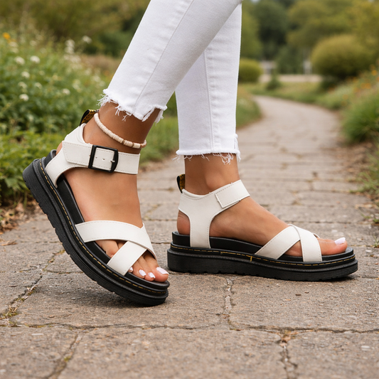Sandales plateforme pour femmes | Bride cheville réglable, semelle confortable
