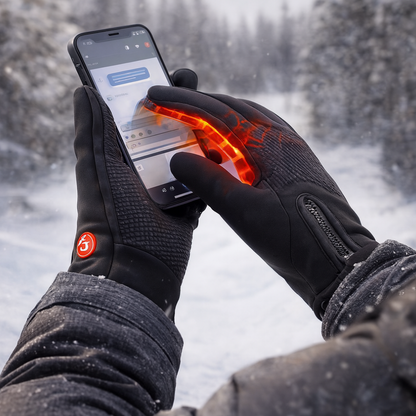 Gants chauffants batterie rechargeable avec zones chauffantes et bouts des doigts tactiles, hiver