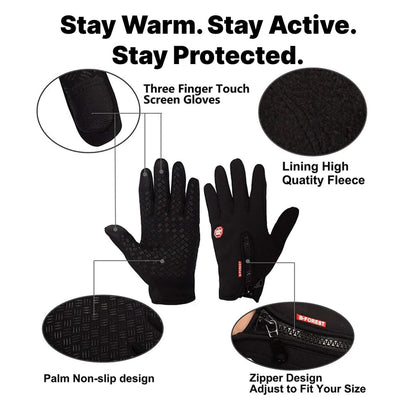 Gants chauffants batterie rechargeable avec zones chauffantes et bouts des doigts tactiles, hiver