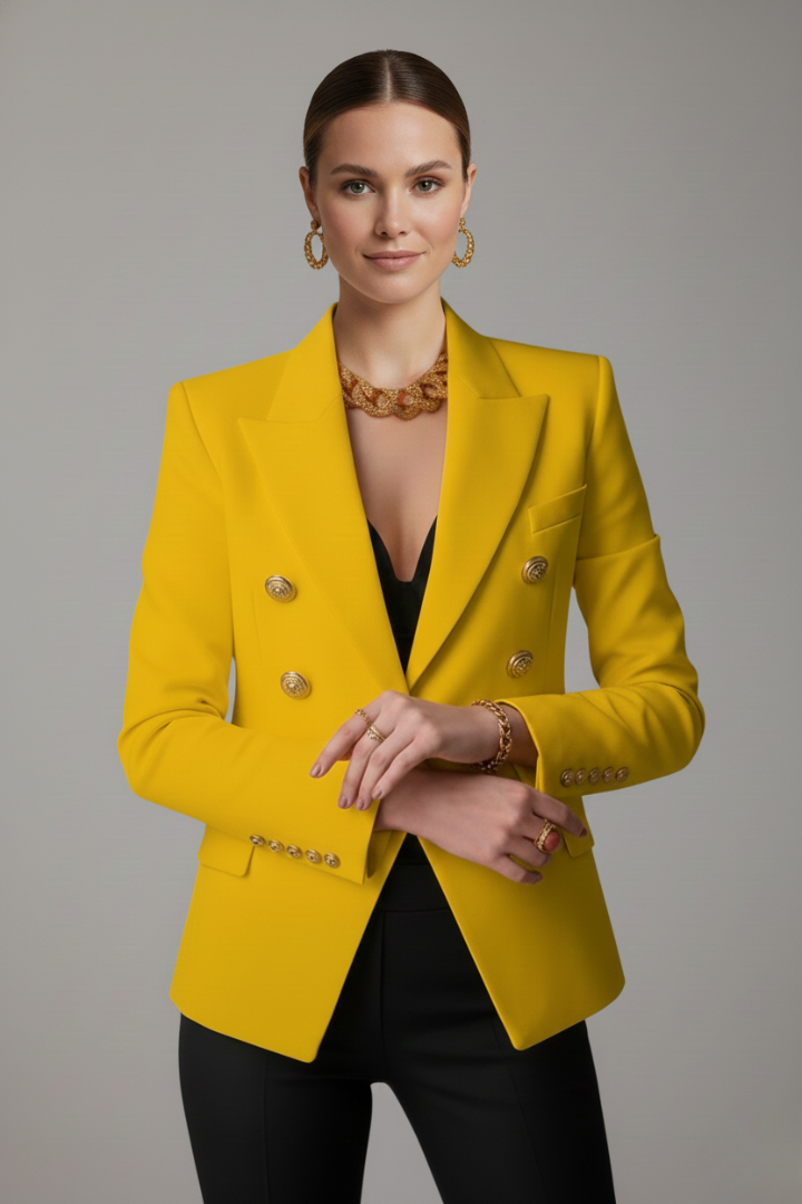Honor | Veste Blazer Double Femme Jolie | avec Détails de Boutons Dorés