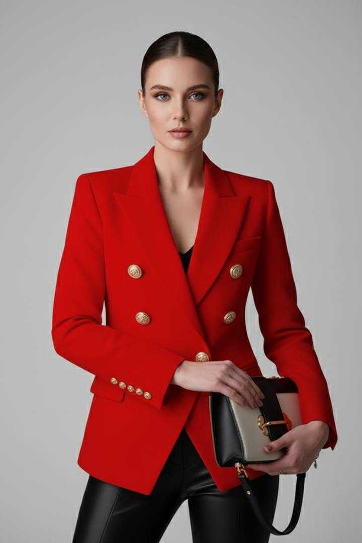 Honor | Veste Blazer Double Femme Jolie | avec Détails de Boutons Dorés
