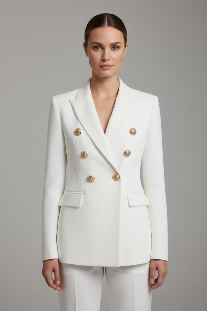 Honor | Veste Blazer Double Femme Jolie | avec Détails de Boutons Dorés