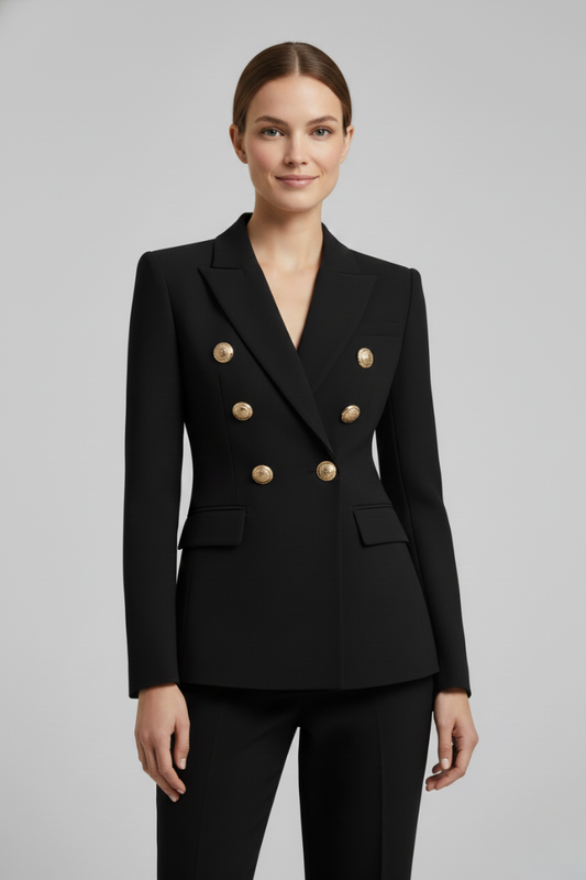 Honor | Veste Blazer Double Femme Jolie | avec Détails de Boutons Dorés