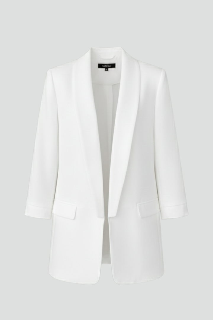 Blazer femme cintré col châle manches longues avec poches à rabat
