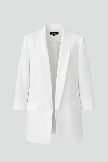 Blazer femme cintré col châle manches longues avec poches à rabat