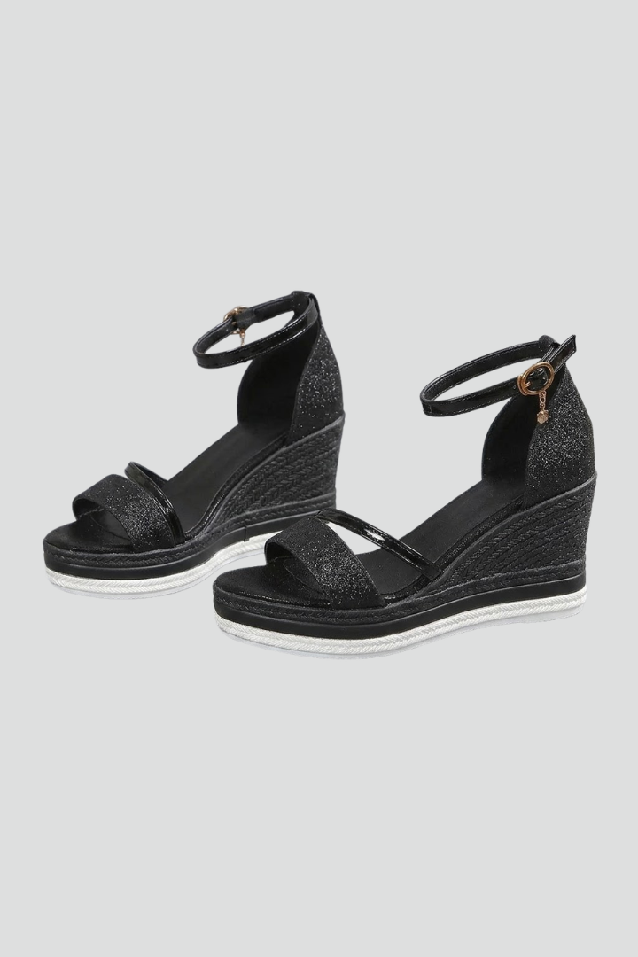 Sandales orthopédiques semelle rembourrée bout ouvert slip-on plateforme basse