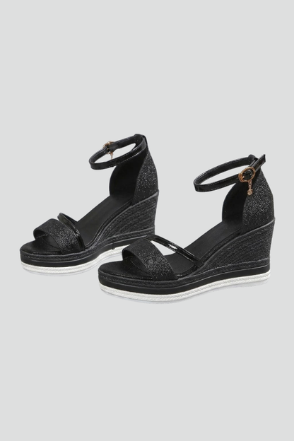 Sandales orthopédiques semelle rembourrée bout ouvert slip-on plateforme basse