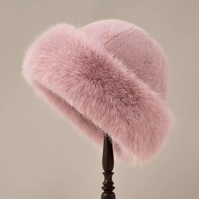 Bonnet hiver femme rebord fausse fourrure protection oreilles taille unique