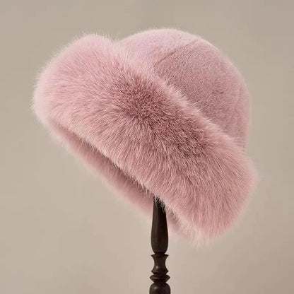 Bonnet hiver femme rebord fausse fourrure protection oreilles taille unique