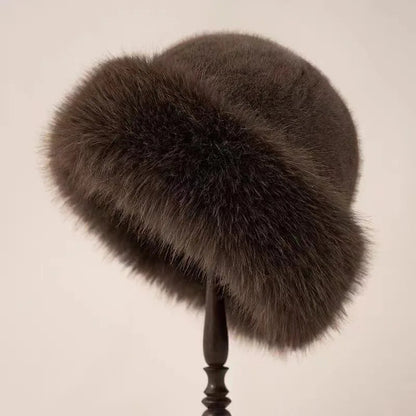 Bonnet hiver femme rebord fausse fourrure protection oreilles taille unique