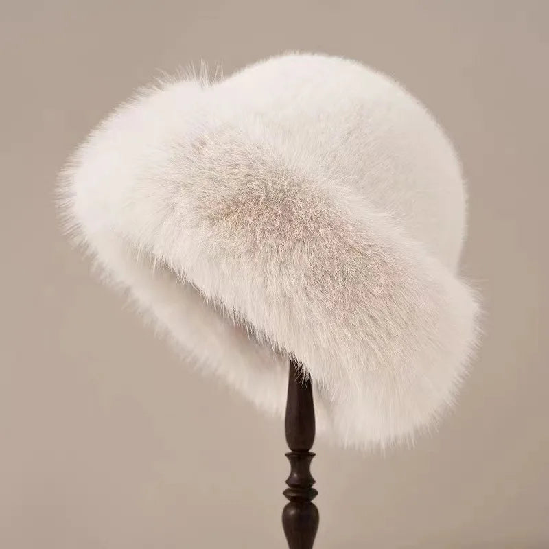 Bonnet hiver femme rebord fausse fourrure protection oreilles taille unique