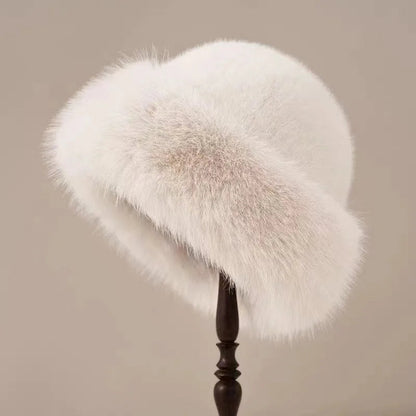Bonnet hiver femme rebord fausse fourrure protection oreilles taille unique
