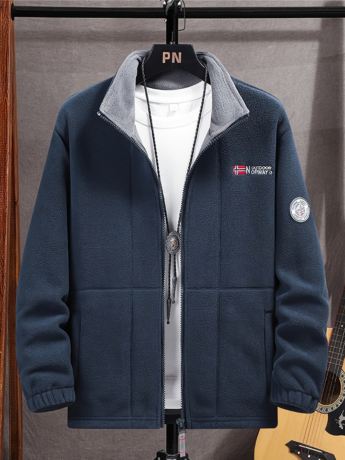 Veste zippée chaude outdoor homme avec doublure isolante