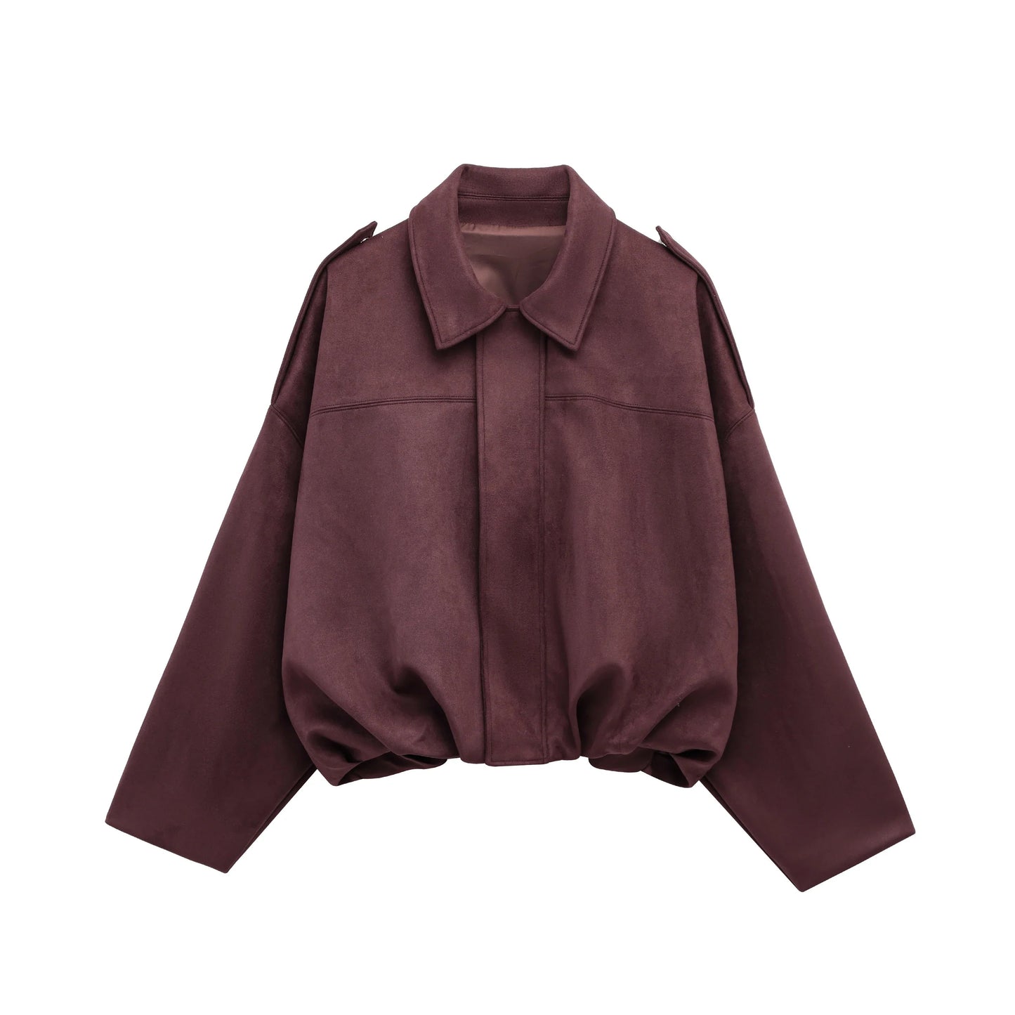 Veste Bomber Suède | Marron Vert Oversized Vintage