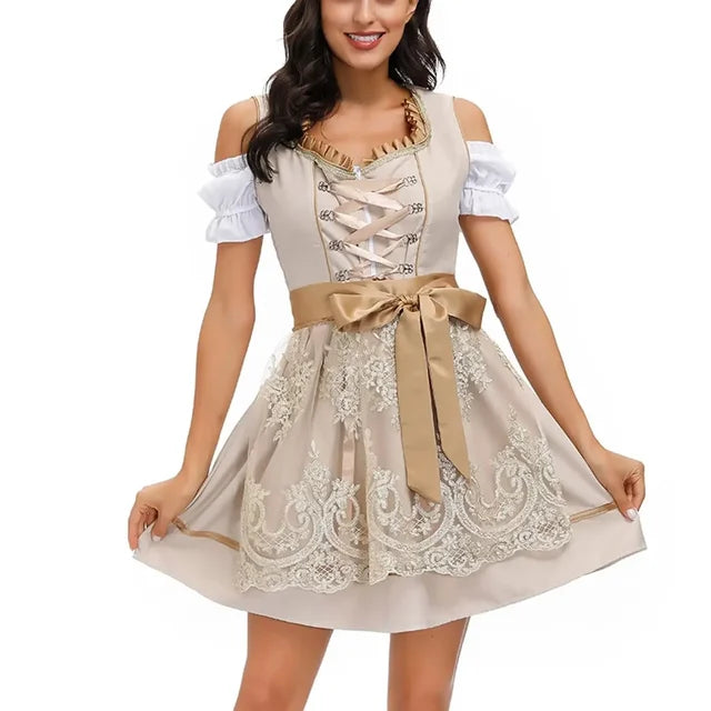 Mini Dirndl Kleid für Frauen - Traditionelles Design Oktoberfest - Festliches Trachtenkleid