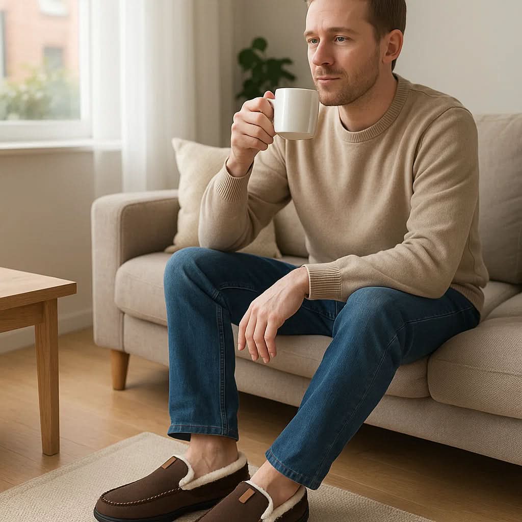 Hommes Chaudes Pantoufles Laine