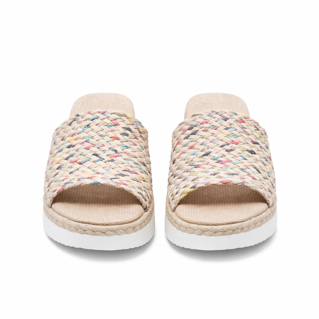 Sandales pour femmes | Semelle compensée, tissée, bout ouvert