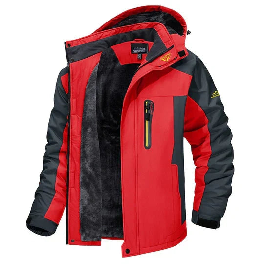 Veste hiver homme imperméable doublure polaire avec capuche réglable