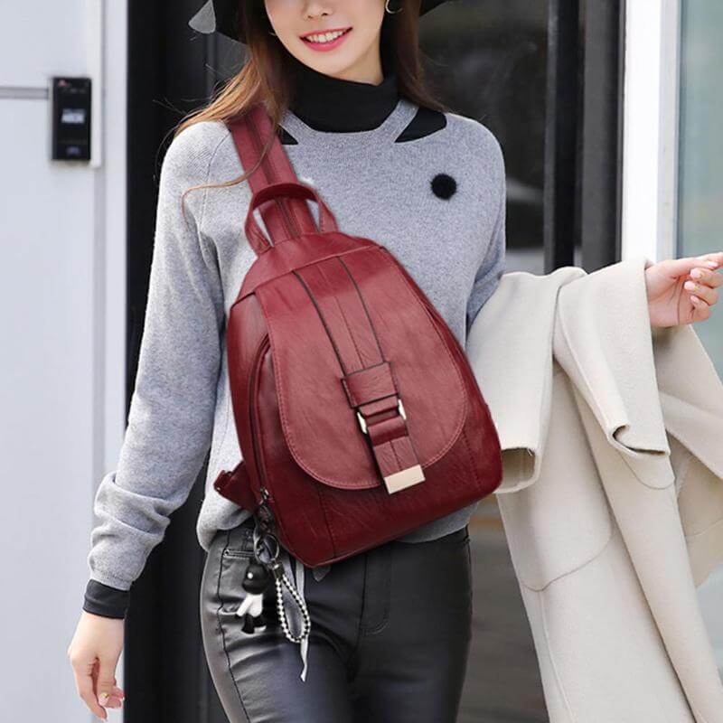 Sac à dos femme | Synthétique imperméable, spacieux | 7 couleurs