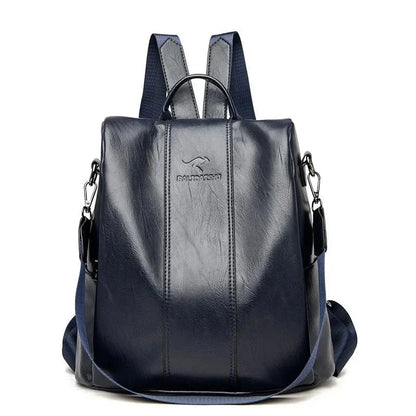 Sac à Dos Scolaire Femme | Cuir Noir, Anti-Vol | Cuir PU, Poches Multiples