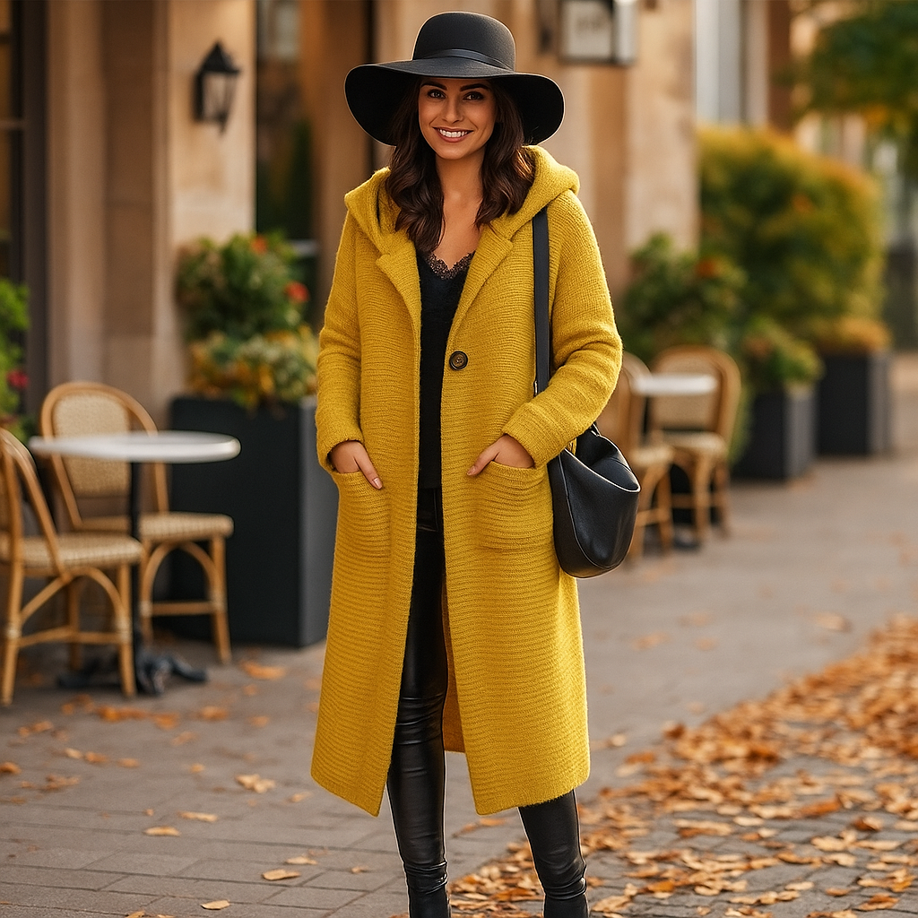 Parisfemme Cardigan Selena - Capuche - Femme - Maille douce - Confort