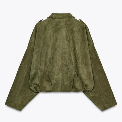 Veste en Cuir Daim Femme | Oversized, Doux, Coupe Hanche