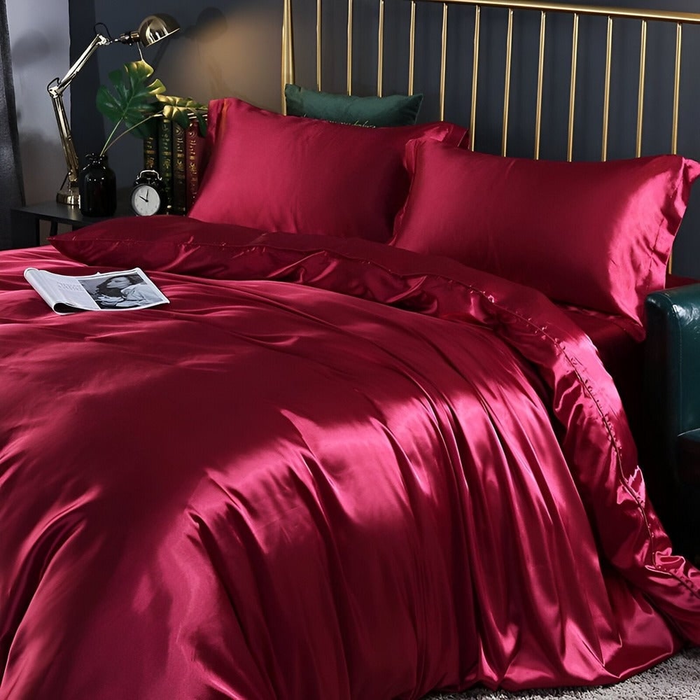 Rouge / 220 × 240 cm / 86,6 × 94,5 pouces + 2 taies d'oreiller
