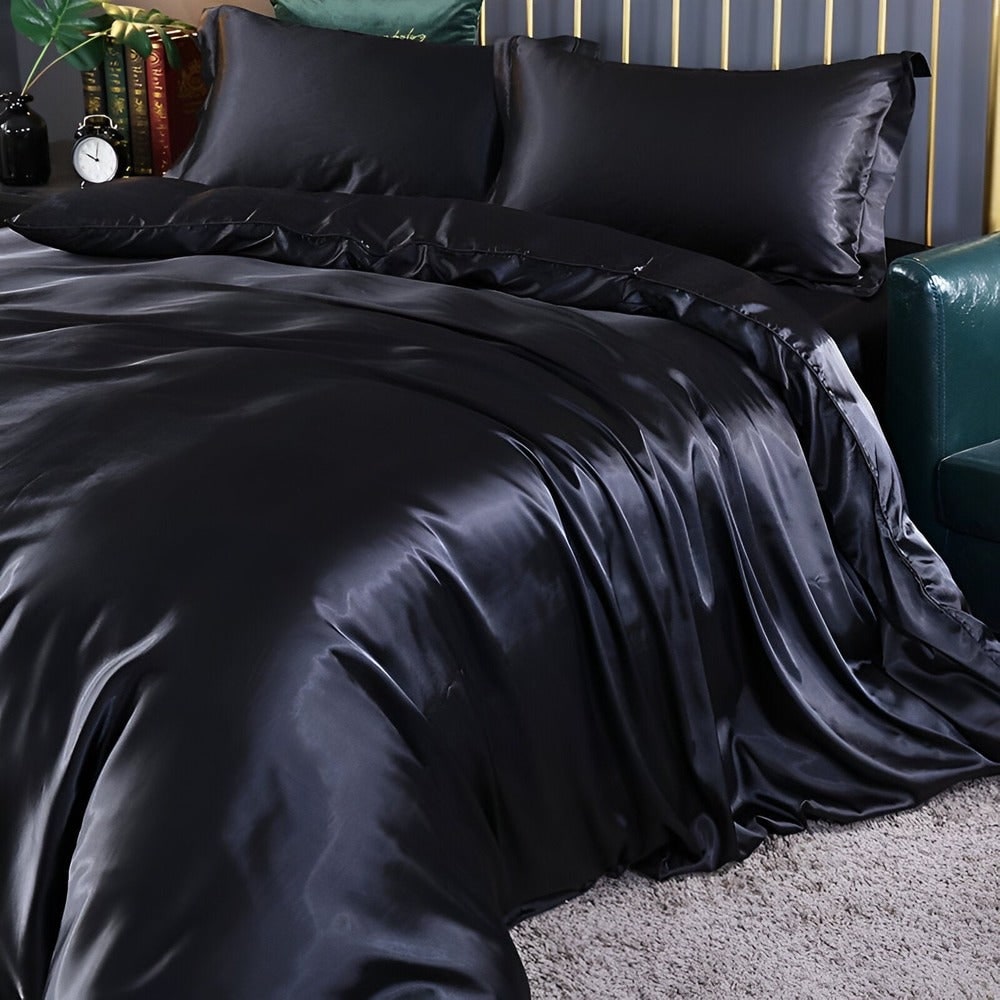 Noir / 220 × 240 cm / 86,6 × 94,5 pouces + 2 taies d'oreiller