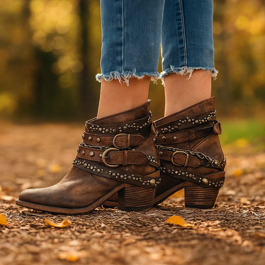 Bottes vintage femme à boucles - Style Intemporel et Confort