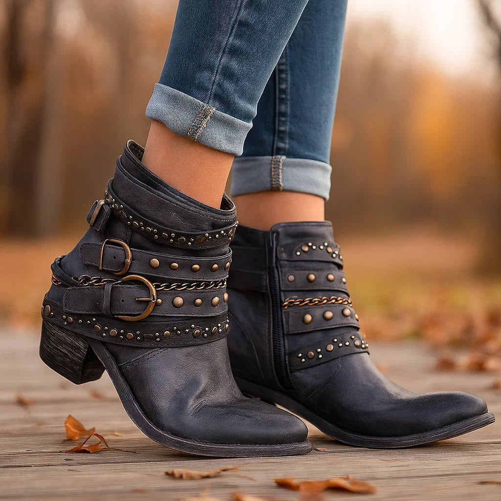 Bottes vintage femme à boucles - Style Intemporel et Confort